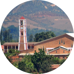 Aufnahme der Stadt Gitega in Burundi, Zentralafrika.