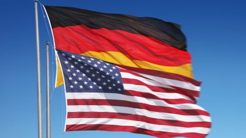 Flags U.S.A. and Germany